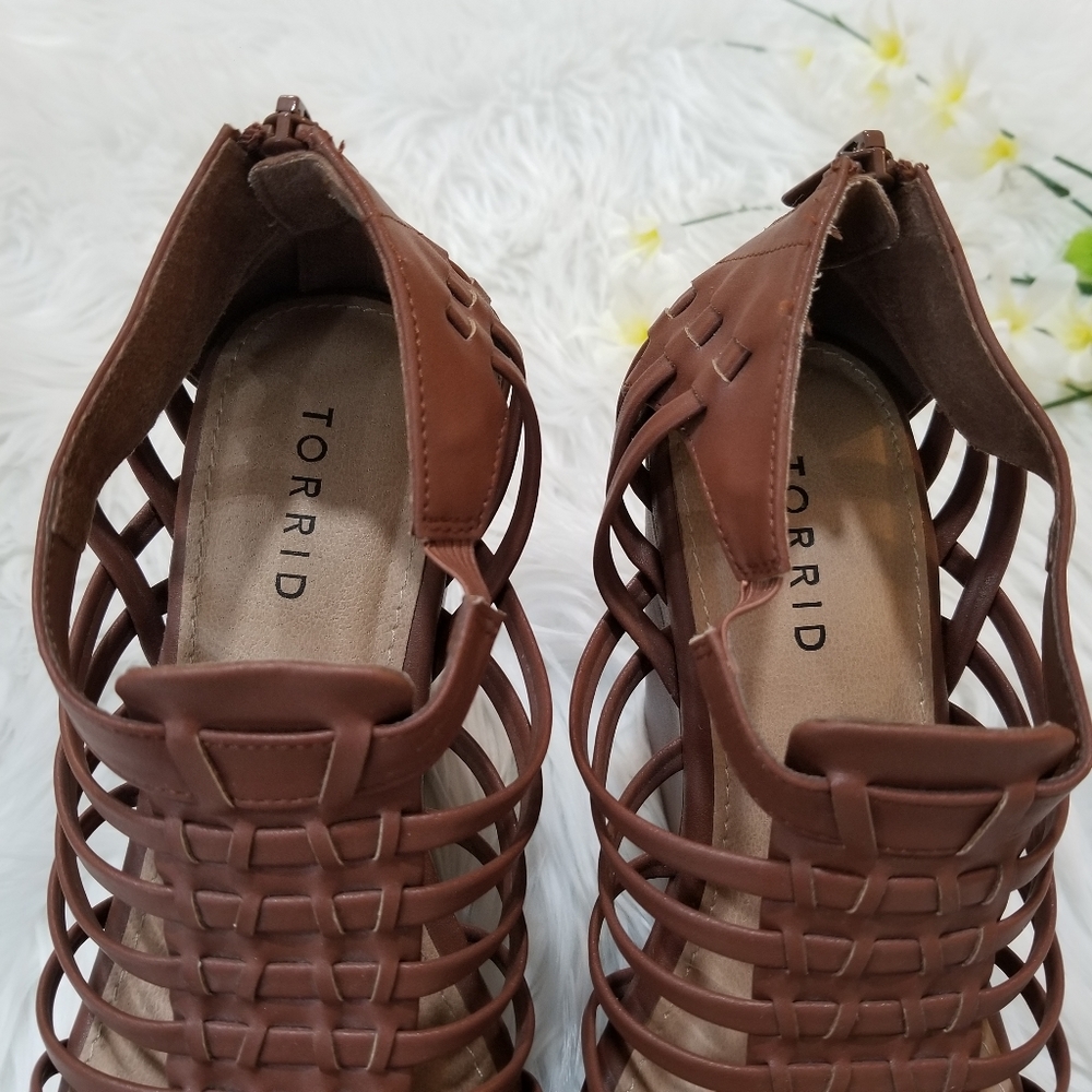 COPY - TORRID Platform Sandals With Strap Camel Color SIZE 8W. - Picture 4 of 17